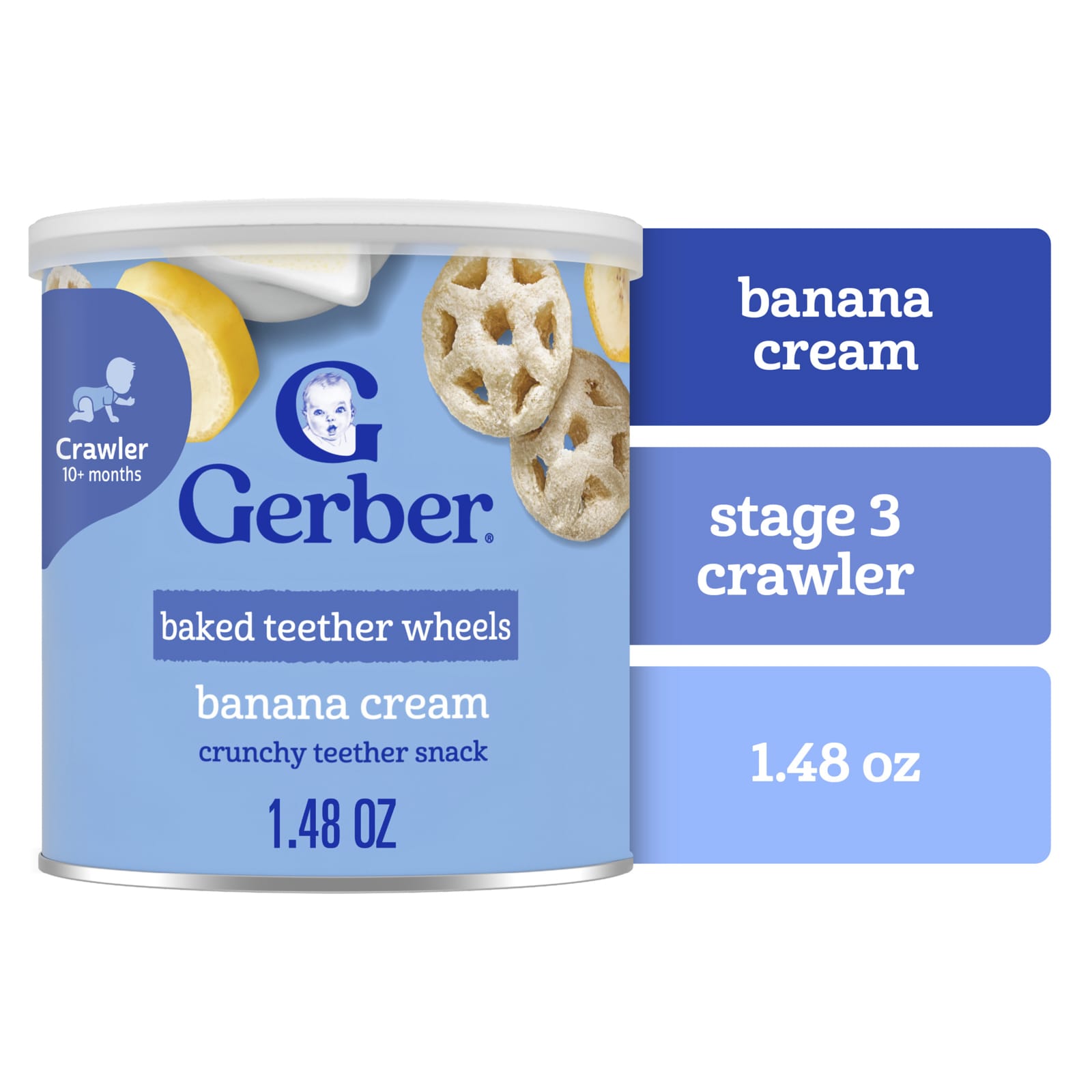 Крем Gerber Baked Teether Wheels 10+ Months, вкус Banana Cream, 42 г — фото 4