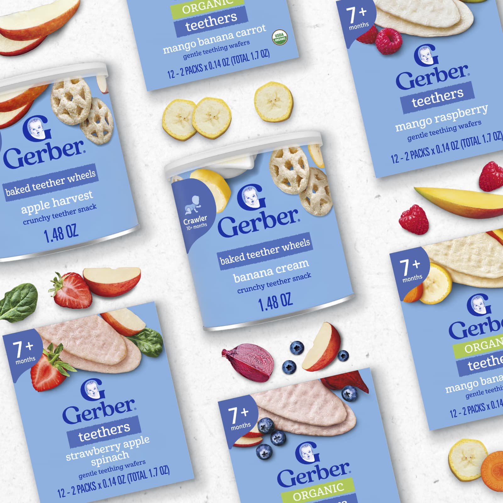 Крем Gerber Baked Teether Wheels 10+ Months, вкус Banana Cream, 42 г — фото 6