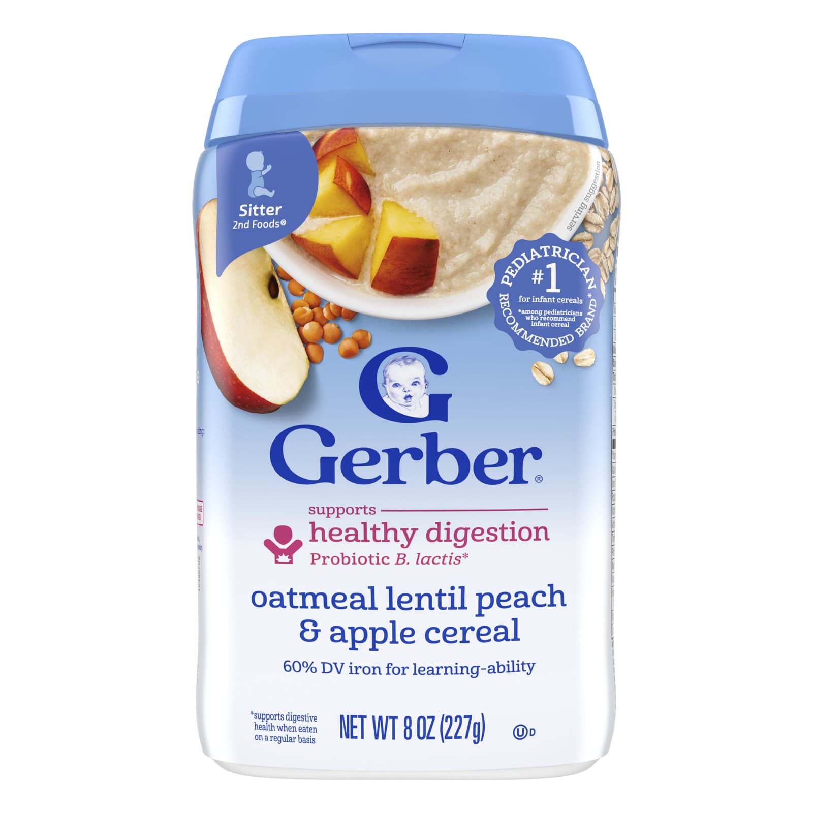 Овсянка Gerber Cereal 2nd Foods® Lentil Peach & Apple, 227 г — фото 2