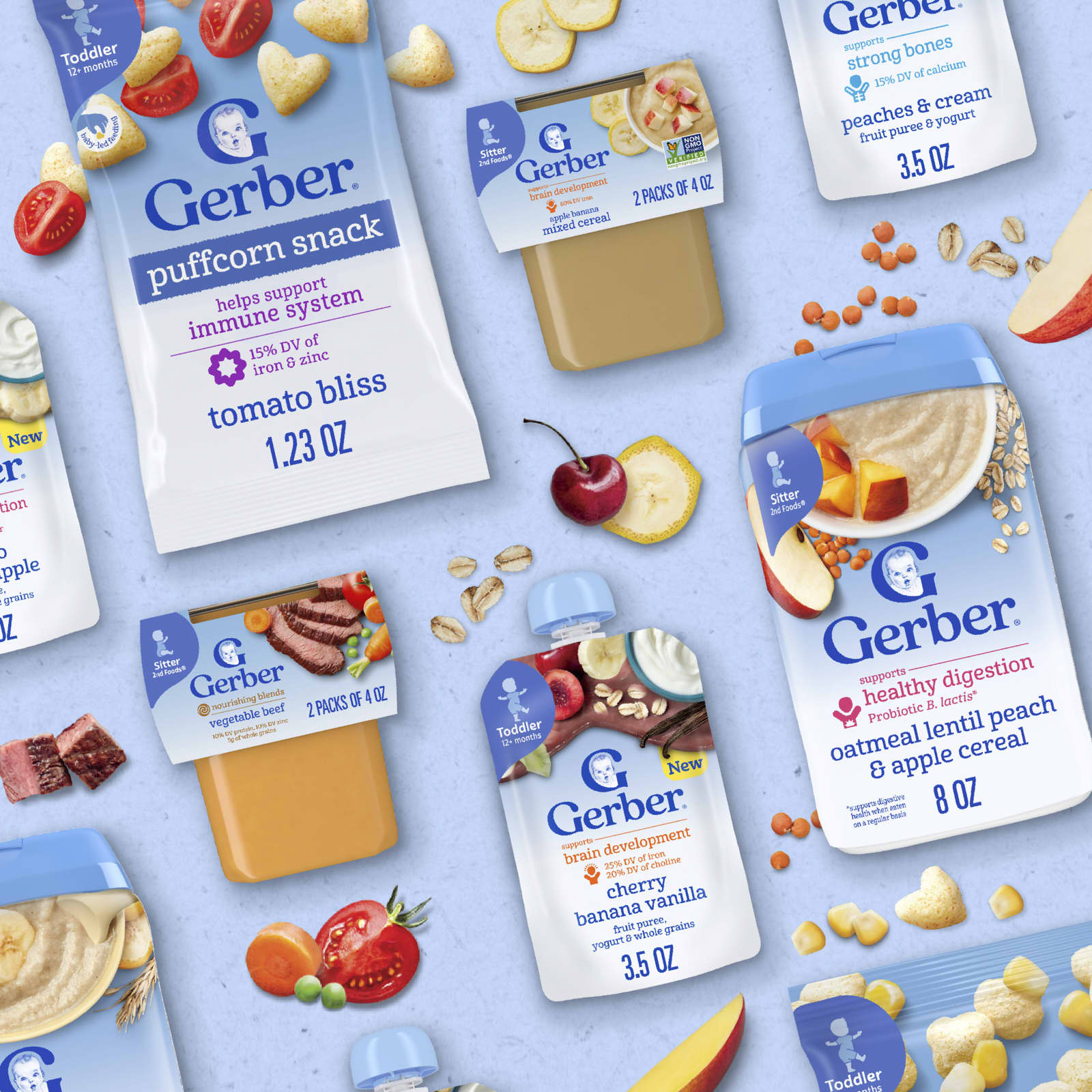 Овсянка Gerber Cereal 2nd Foods® Lentil Peach & Apple, 227 г — фото 5