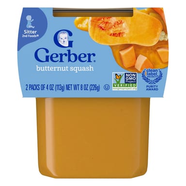 Пюре Gerber, 2 упаковки по 113 г (4 oz), тыква мускатная