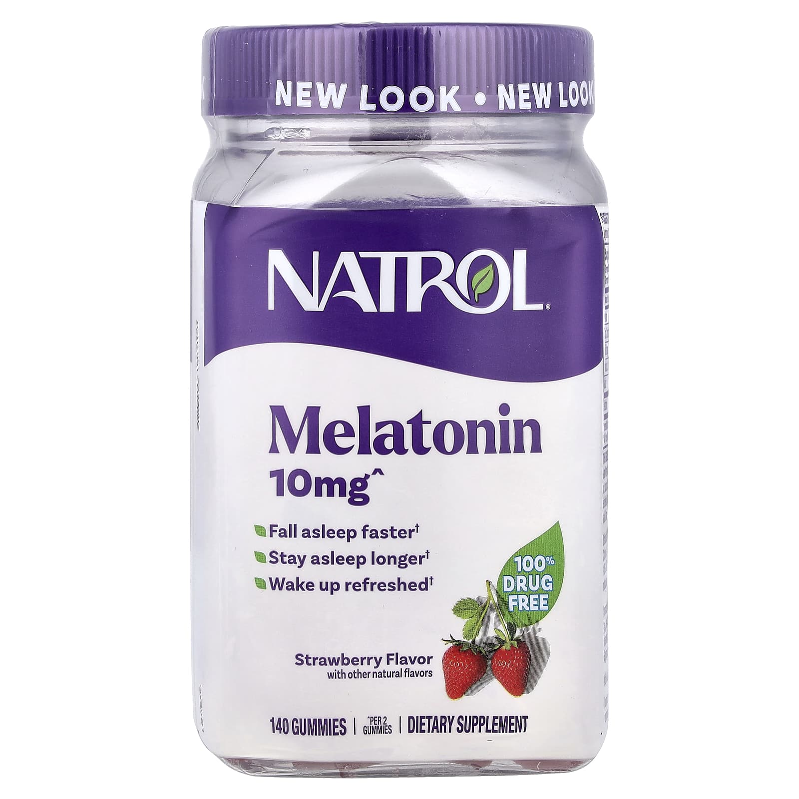 Мелатонин Natrol Gummies, вкус Strawberry, 5 мг на пастилку, 140 жевательных пастилок