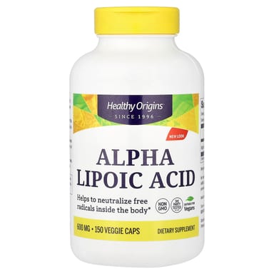 Альфа-липоевая кислота Healthy Origins, 600 мг, 150 растительных капсул