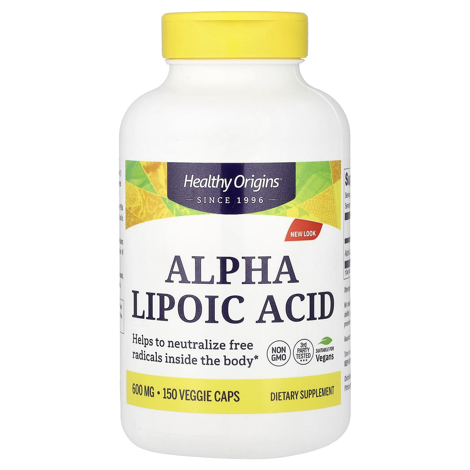 Альфа-липоевая кислота Healthy Origins, 600 мг, 150 растительных капсул