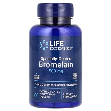 Бромелайн Life Extension Specially-Coated 60 Vegetarian Tablets, таблетки