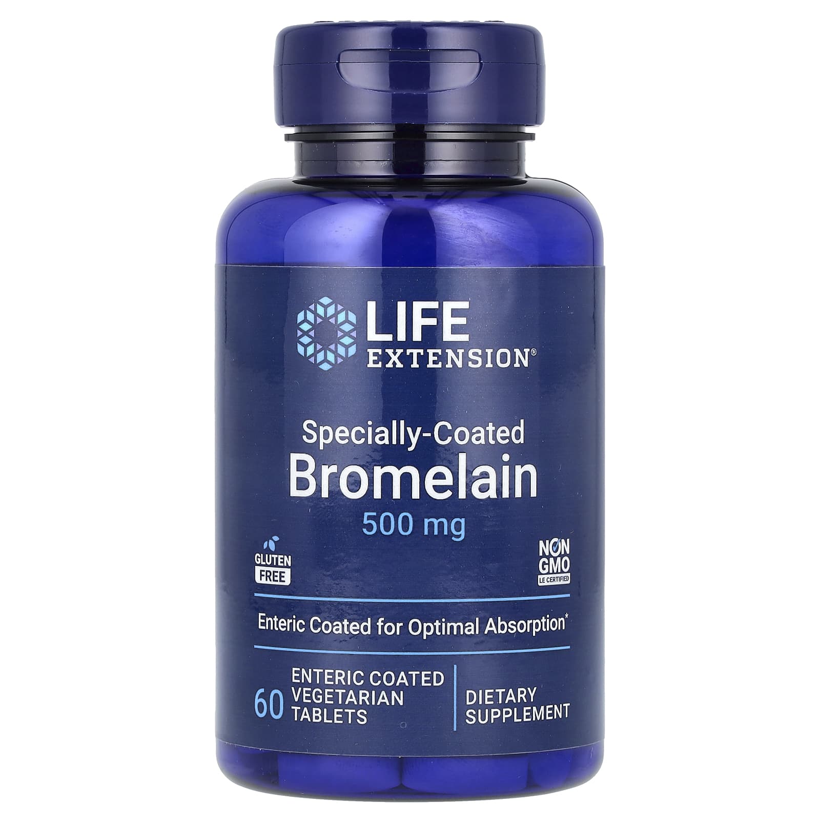 Бромелайн Life Extension Specially-Coated 60 Vegetarian Tablets, таблетки