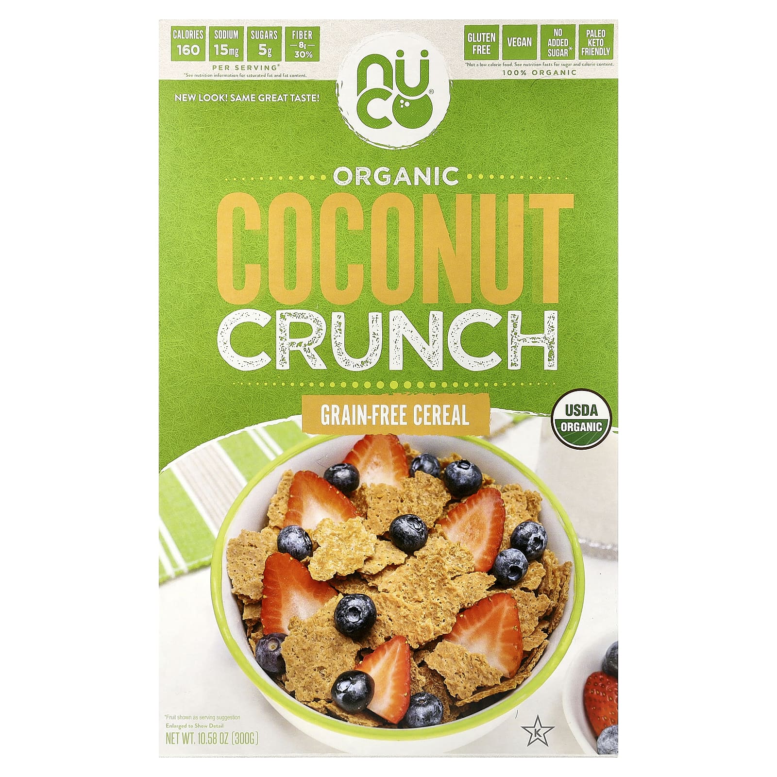 Хлопья NUCO Grain-Free, вкус Organic Coconut Crunch, 300 г