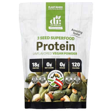 Протеин Dr. Murray's 3 Seed Superfood Vegan Powder, без вкуса, 435.5 г, порошок