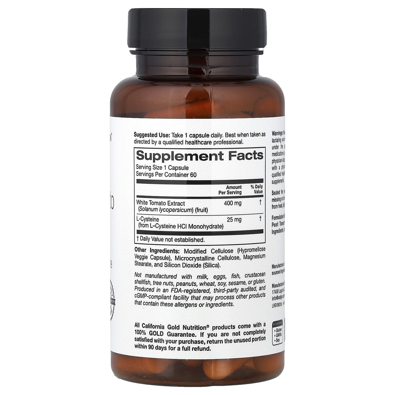 Экстракт белого томата California Gold Nutrition, 60 вегетарианских капсул — фото 3