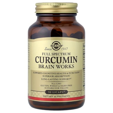 Куркумин Solgar Full Spectrum Brain Works, 90 растительных капсул