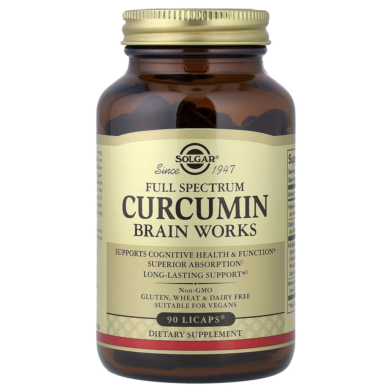 Куркумин Solgar Full Spectrum Brain Works, 90 растительных капсул