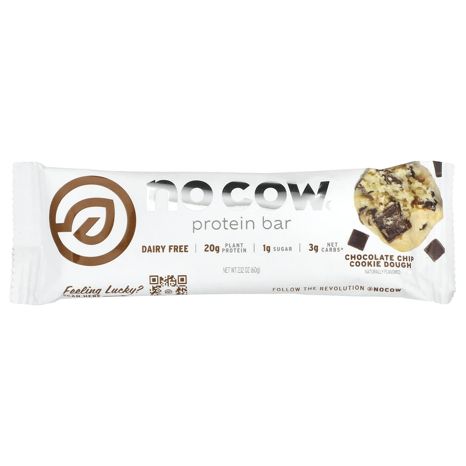 Протеиновый батончик No Cow, вкус Chocolate Chip Cookie Dough, 60 г, 12 шт. — фото 2