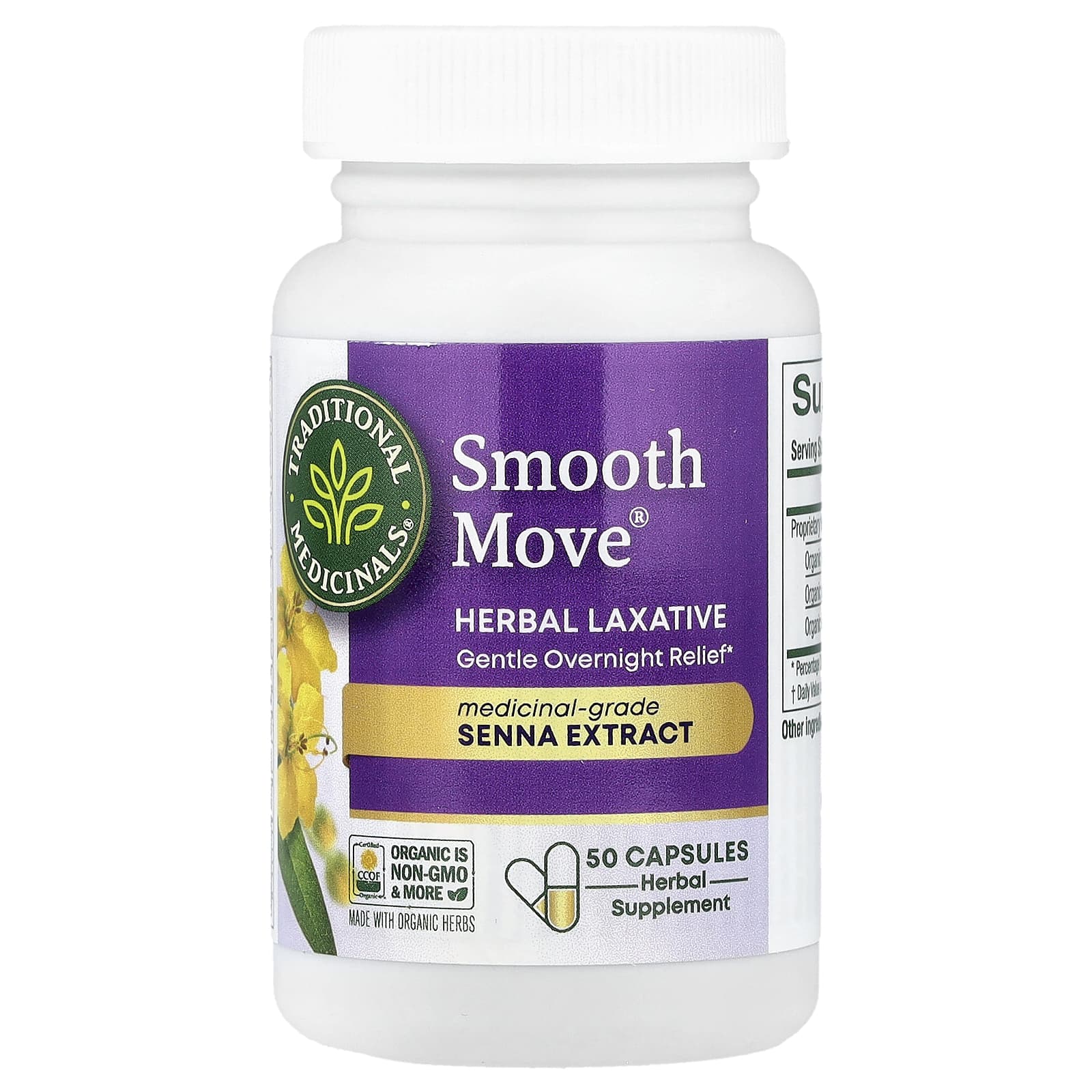 Листья сенны Traditional Medicinals Smooth Move® Capsules, 50 капсул — фото 4