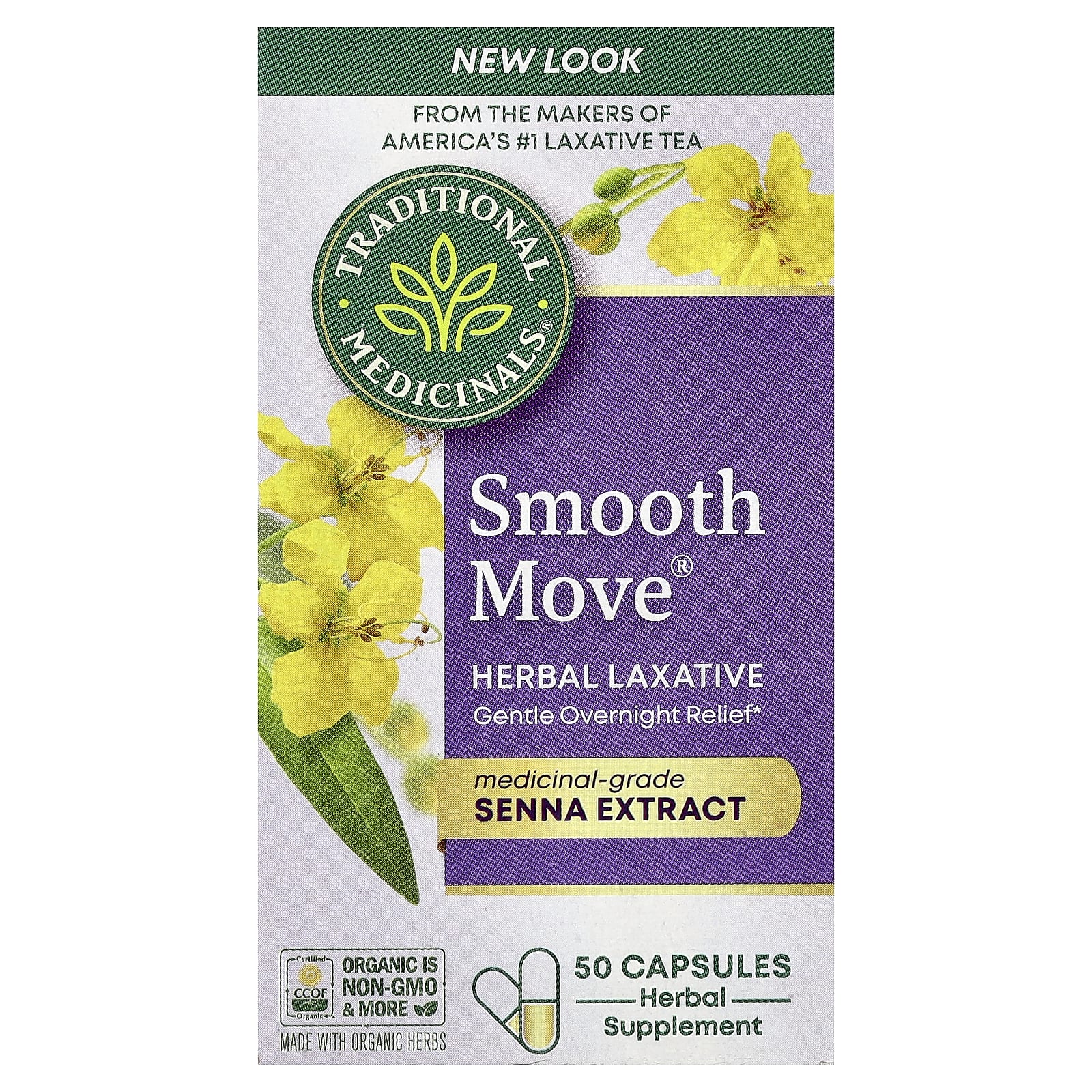 Листья сенны Traditional Medicinals Smooth Move® Capsules, 50 капсул — фото 5