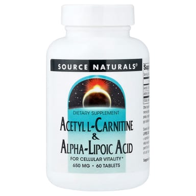 Ацетил-L-карнитин Source Naturals Acetyl L-Carnitine & Alpha-Lipoic Acid, 60 таблеток
