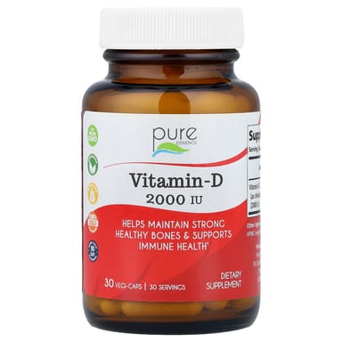 Витамин D2 Pure Essence Vitamin-D, оттенок 30 Vegi-Caps, 2000 МЕ