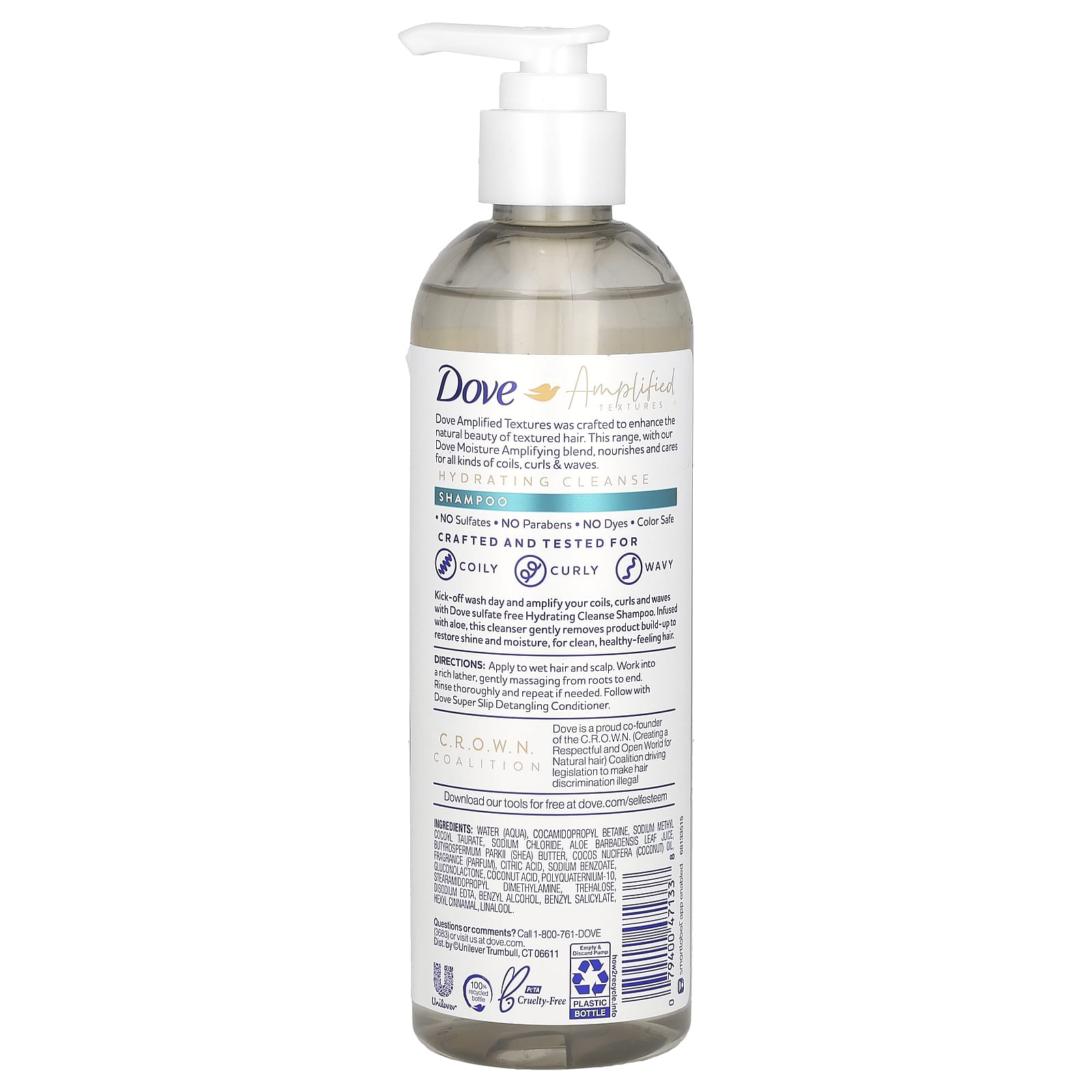 Шампунь Dove Amplified Textures Hydrating Cleanse, 340 мл — фото 2