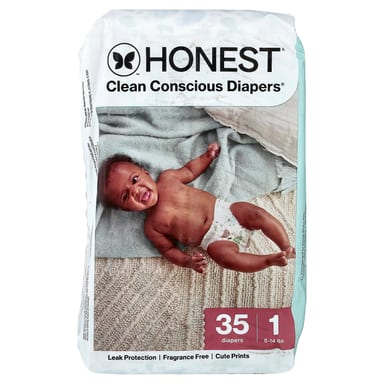 Подгузники Clean Conscious Diapers™, размер 1, 8-14 фунтов, Turtle Time, 35 штук