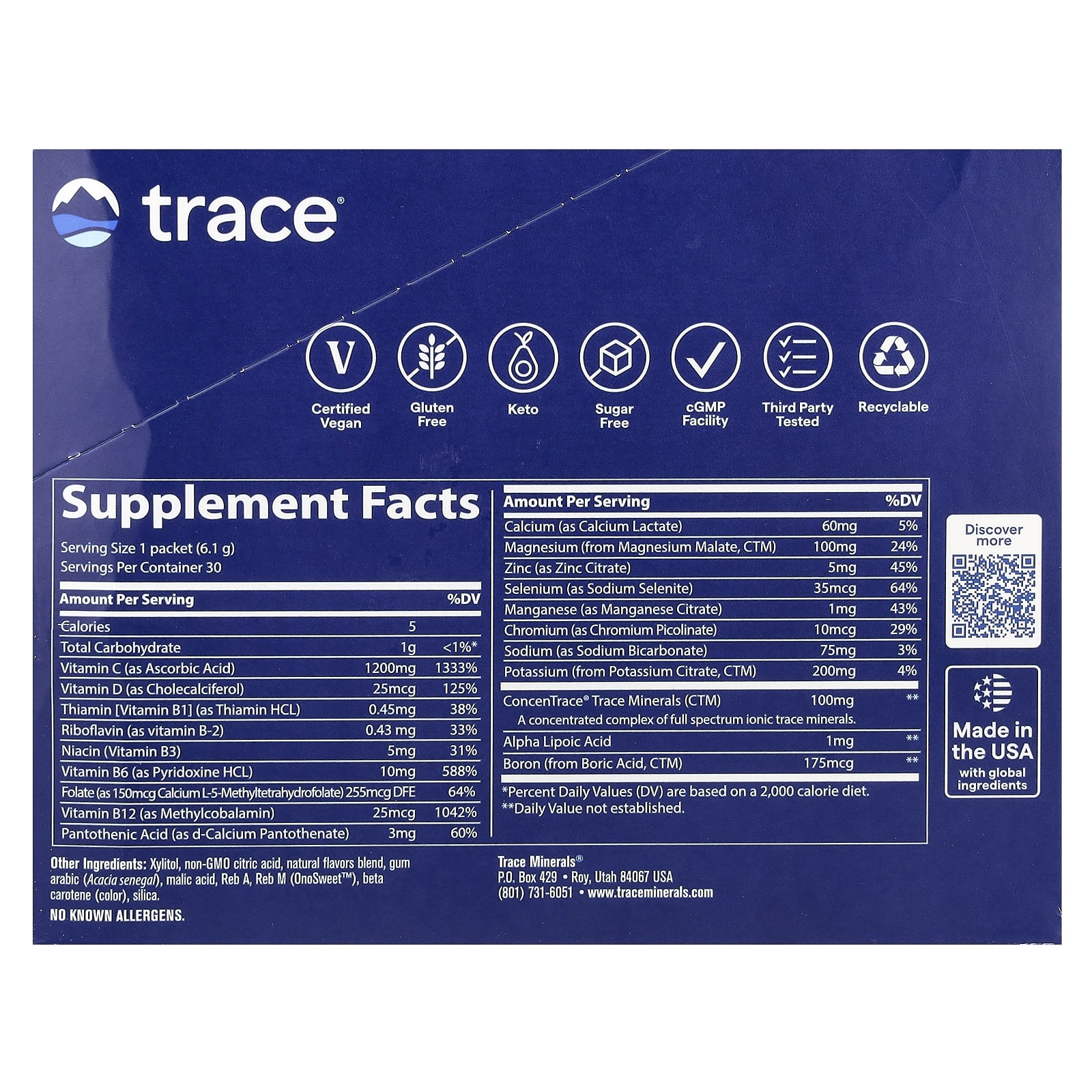 Стик Trace Power Pak Zero Sugar 30 Packets, вкус Citrus, 6.1 г, саше — фото 3