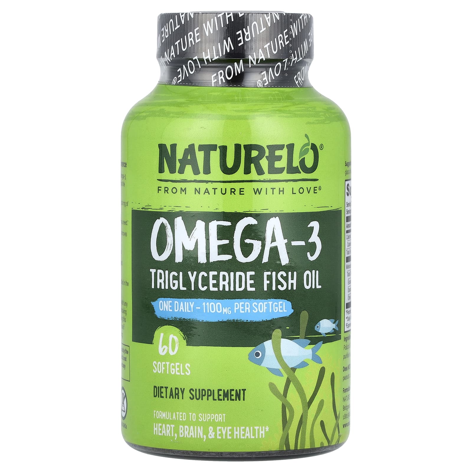 Рыбий жир NATURELO Omega-3 Triglyceride, 1100 мг, 60 мягких капсул