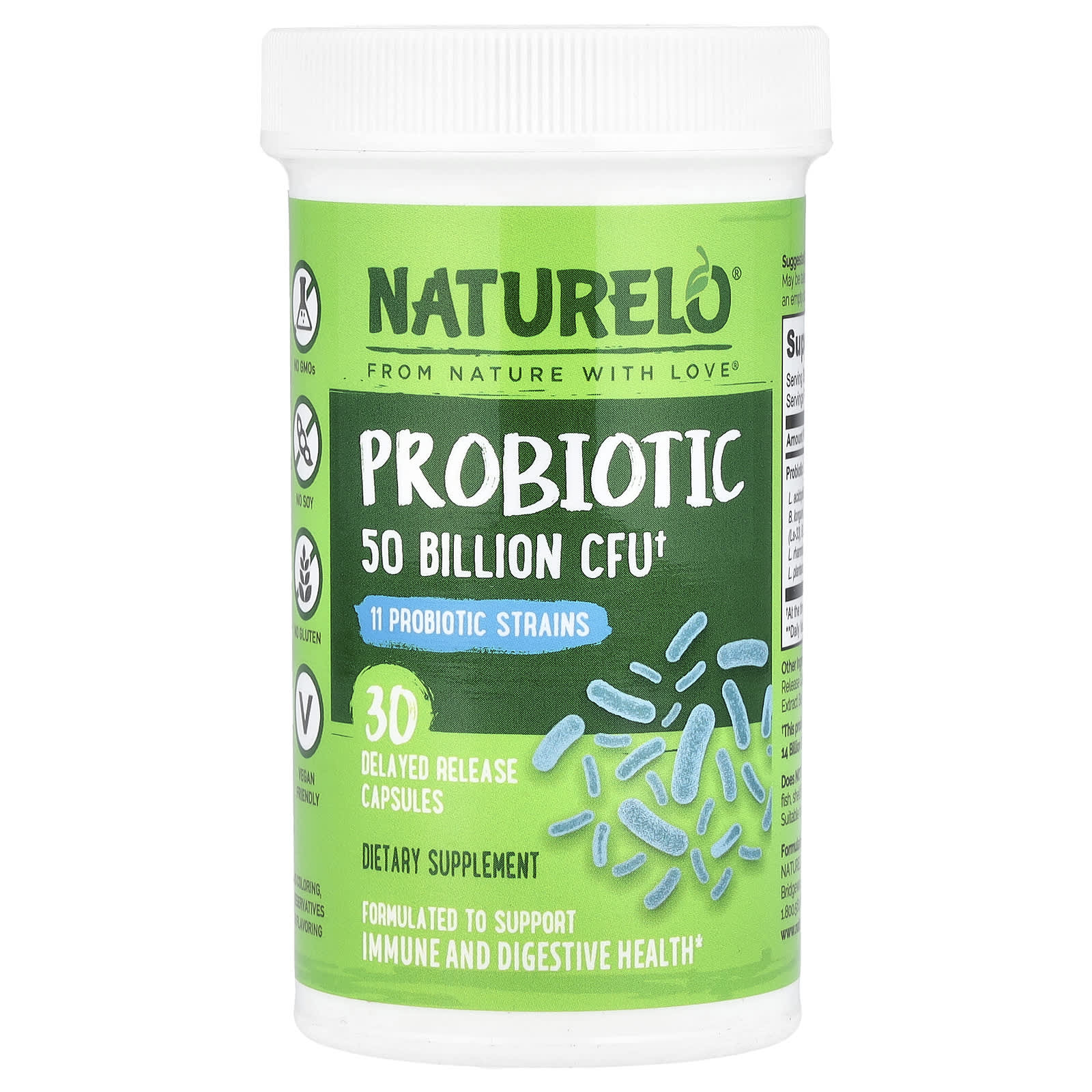 Пробиотик NATURELO 30 Delayed Release Capsules, 50 млрд КОЕ, капсулы