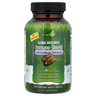 Бузина Irwin Naturals, вкус Global Wellness Immuno-Shield® with Sambucus Elderberry, 60 мягких капсул