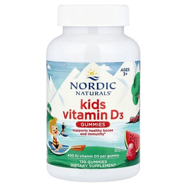 Детские витамины Nordic Naturals D3 Gummies Wild Watermelon Splash, для детей от 3 лет, 10 мкг (400 МЕ), 120 жевательных пастилок