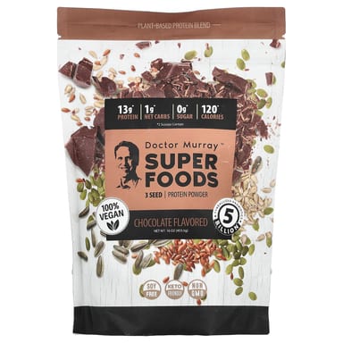 Протеиновый порошок Dr. Murray's Super Foods 3 Seed Pumpkin Flax Sunflower, вкус Chocolate, 453.5 г