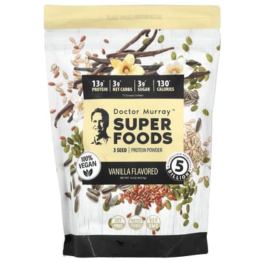 Протеиновый порошок Dr. Murray's Super Foods 3 Seed Pumpkin Flax Sunflower, вкус Vanilla, 453.5 г
