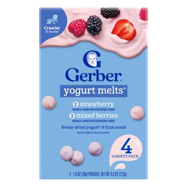 Йогуртовые снеки для малышей Gerber® 8+ Months Variety Pack, 28 г, набор из 4 шт.