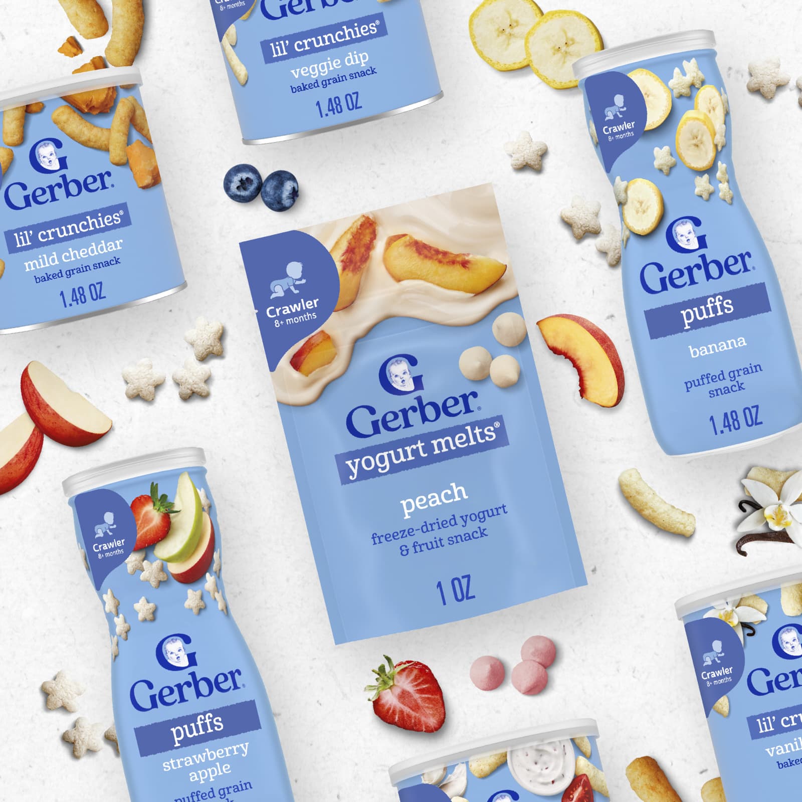 Йогуртовые снеки для малышей Gerber® 8+ Months Variety Pack, 28 г, набор из 4 шт. — фото 6