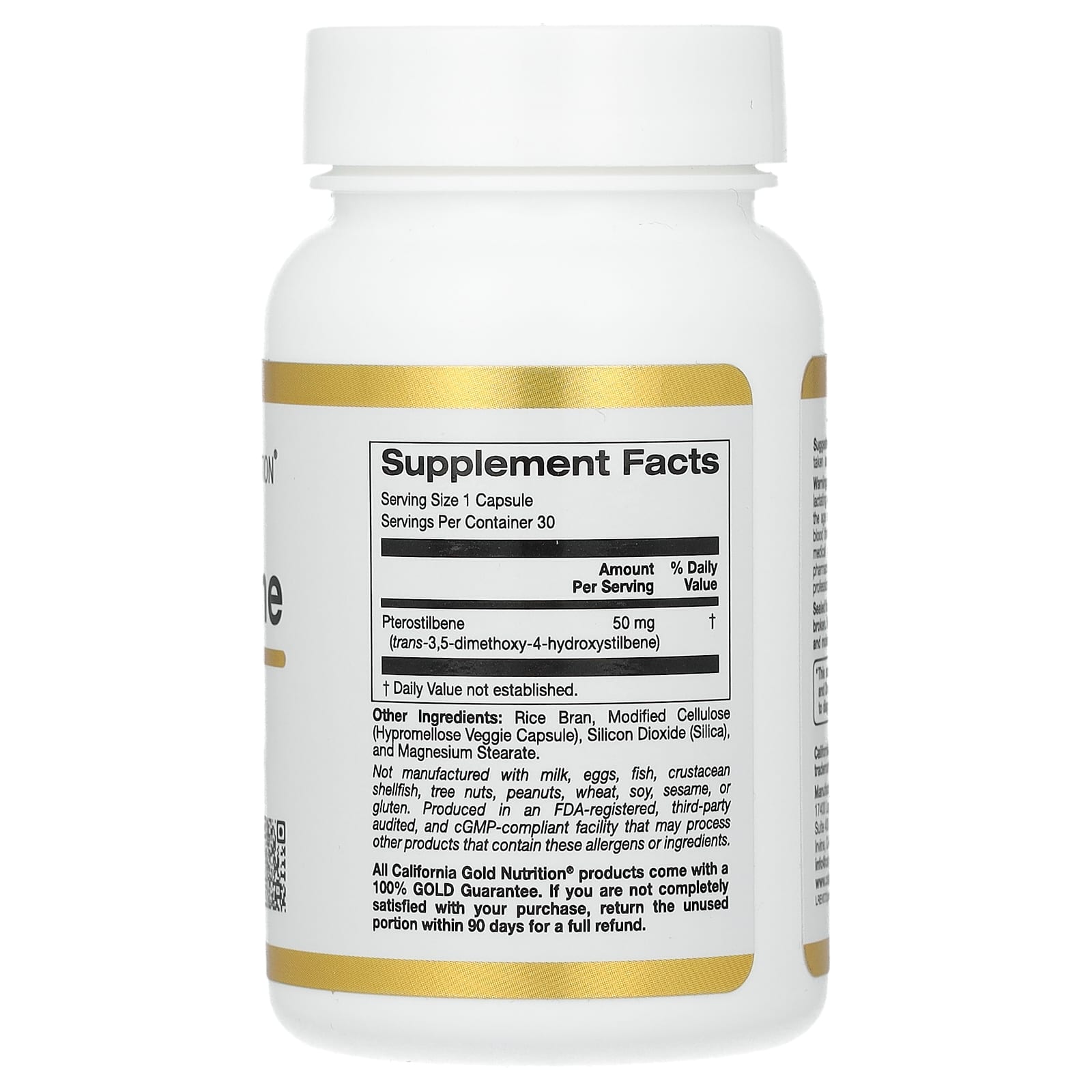 Птеростильбен California Gold Nutrition, 50 мг, 30 вегетарианских капсул — фото 3