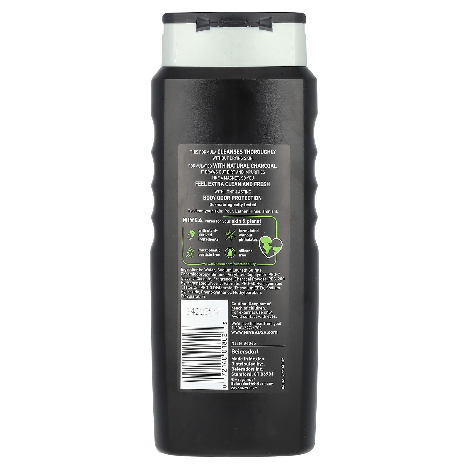 Гель для душа Nivea Men Active Clean With Natural Charcoal Deep Clean, 500 мл — фото 2