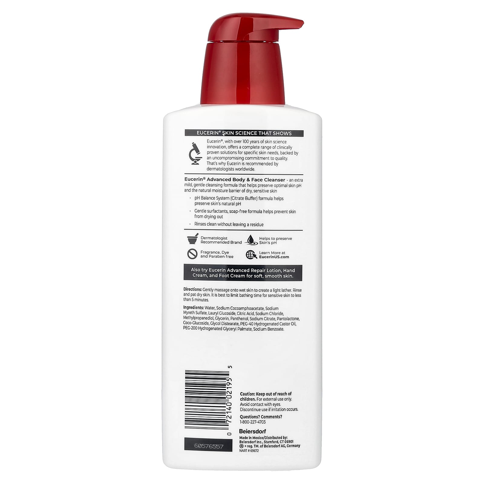 Очищающее средство Eucerin Body & Face Advanced Sensitive Skin, 500 мл — фото 2