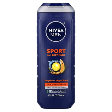 Гель для душа Nivea Men Sport 3 in 1, вкус Tangerine Pepper, 500 мл