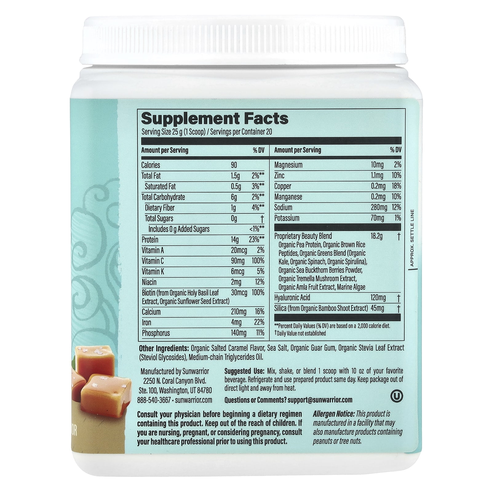 Коллаген Sunwarrior Building Protein Peptides Salted Caramel, 500 г, 1. — фото 2