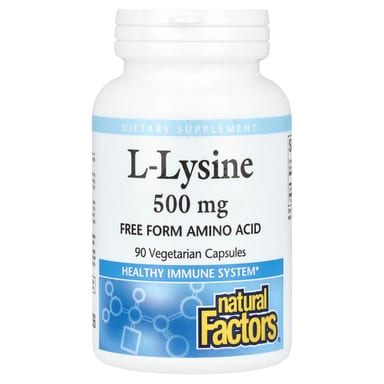 L-лизин Natural Factors L-Lysine, 500 мг, 90 растительных капсул