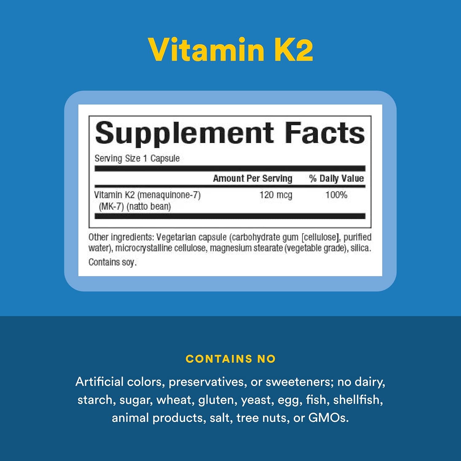 Витамин K2 Natural Factors, 120 мкг, 60 вегетарианских капсул
