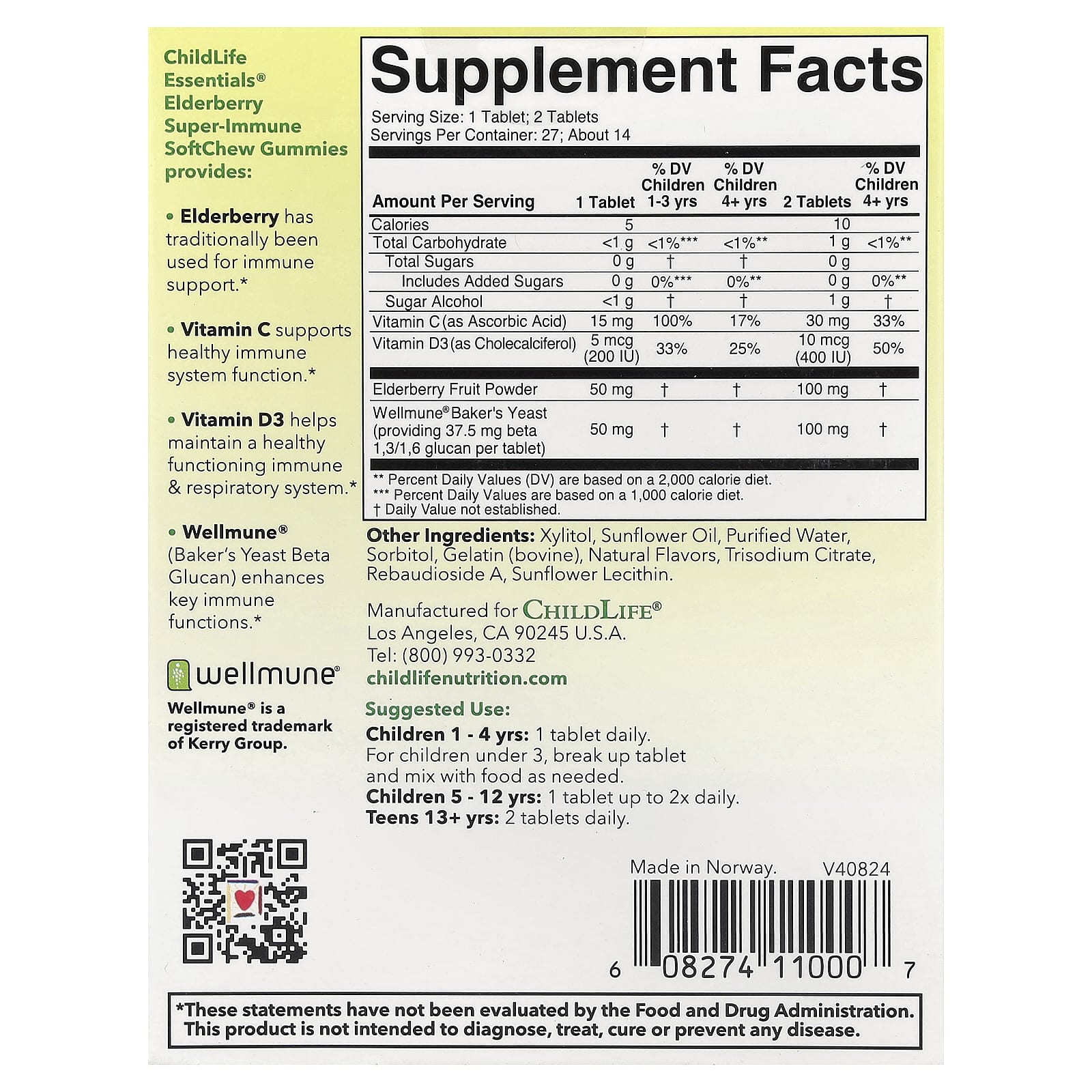 Бузина ChildLife Essentials Super-Immune SoftChew Gummies Natural Berry, 27 таблеток — фото 2