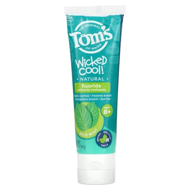 Зубная паста Tom's of Maine Wicked Cool! Natural Fluoride Anticavity Mild Mint, для детей от 8 лет, 144 г