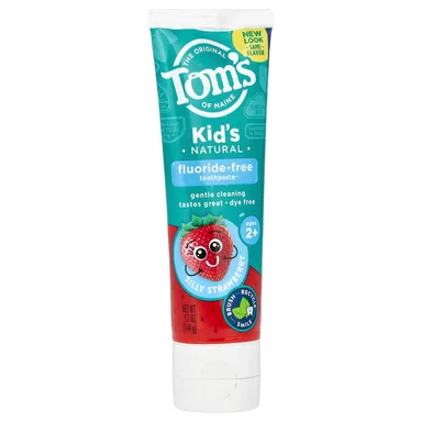 Фото товара: Детская зубная паста Tom's of Maine Natural Fluoride-Free Silly Strawberry, для детей от 2 лет, 144 г