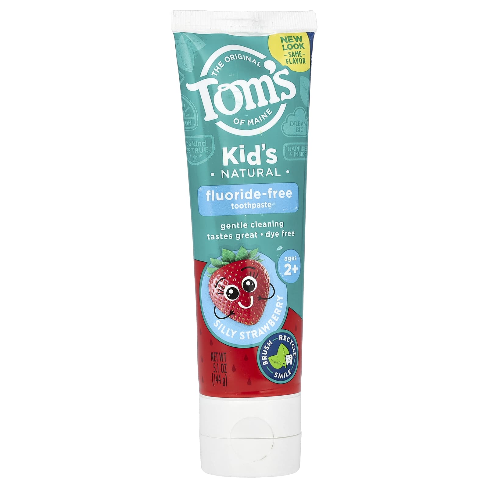 Детская зубная паста Tom's of Maine Natural Fluoride-Free Silly Strawberry, для детей от 2 лет, 144 г — фото 2