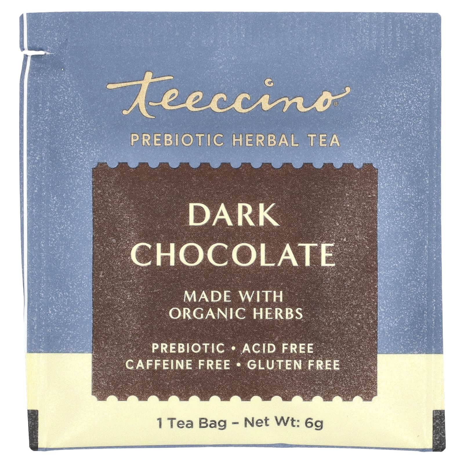 Темный шоколад Teeccino Prebiotic Herbal Tea 10 Tea Bags, без кофеина, вкус Dark Chocolate, 60 г, чайные пакетики — фото 3