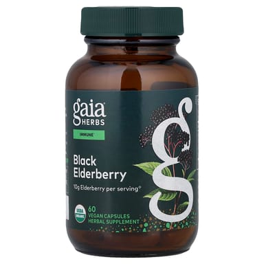 Бузина Gaia Herbs, вкус Black Elderberry, 60 растительных капсул