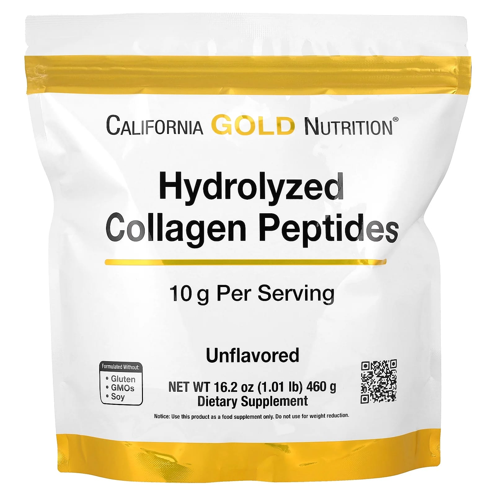 Коллаген California Gold Nutrition Hydrolyzed Peptides Type I & III, без вкуса, 460 г, 1. — фото 4
