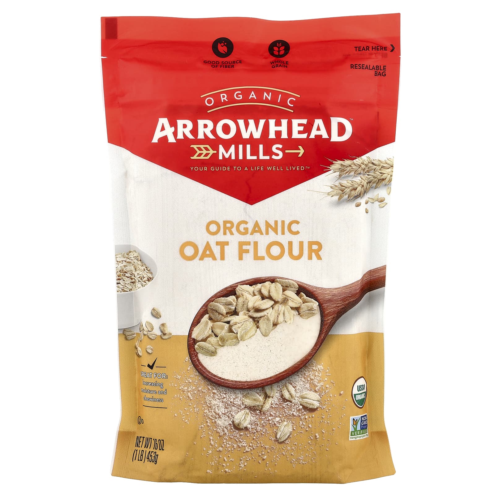 Мука Arrowhead Mills Organic Oat, 453 г