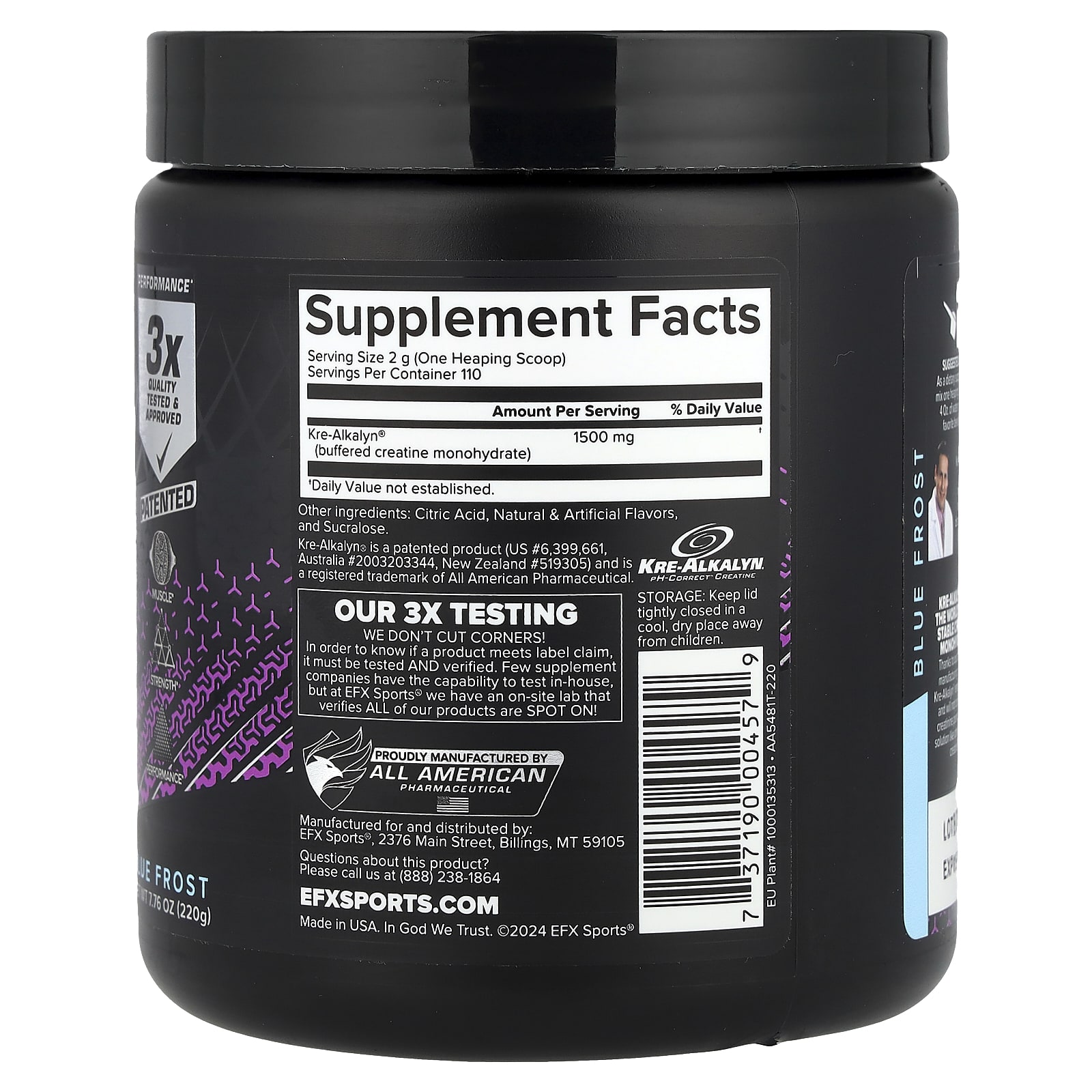 Порошок EFX Sports Kre-Alkalyn EFX Blue Frost, 220 г — фото 2
