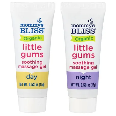 Фото товара: Гель Mommy's Bliss Organic Little Gums Soothing Massage Day/Night Pack Months, для детей от 2 лет, 15 г, 2 тубы