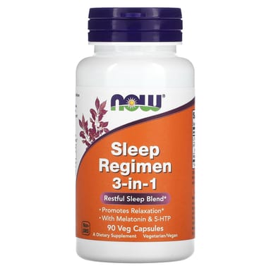 Сон 3-в-1 NOW Foods, 90 вегетарианских капсул
