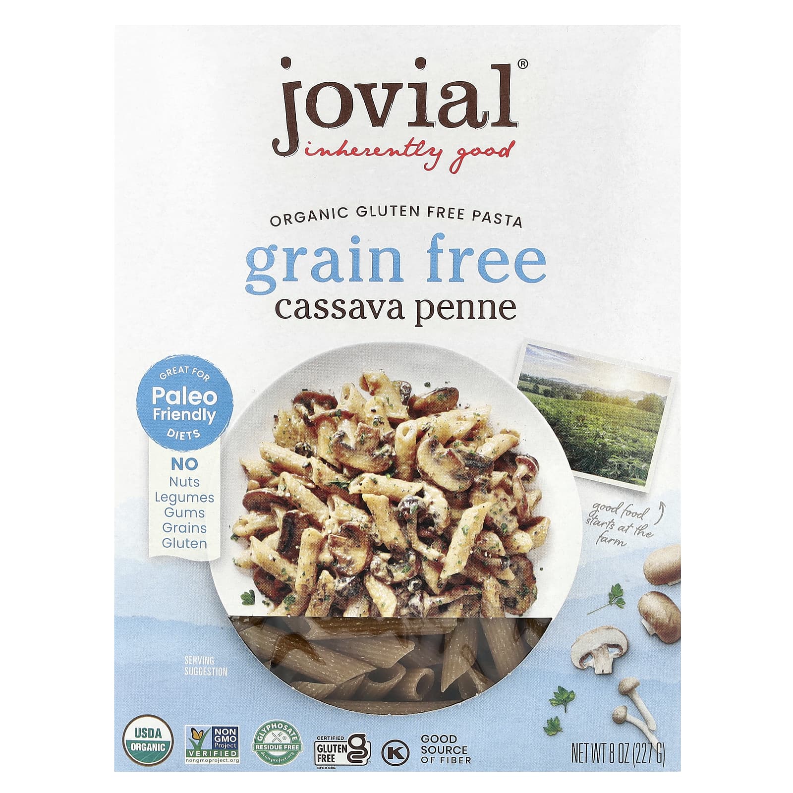 Паста Jovial Organic Cassava Penne, 227 г